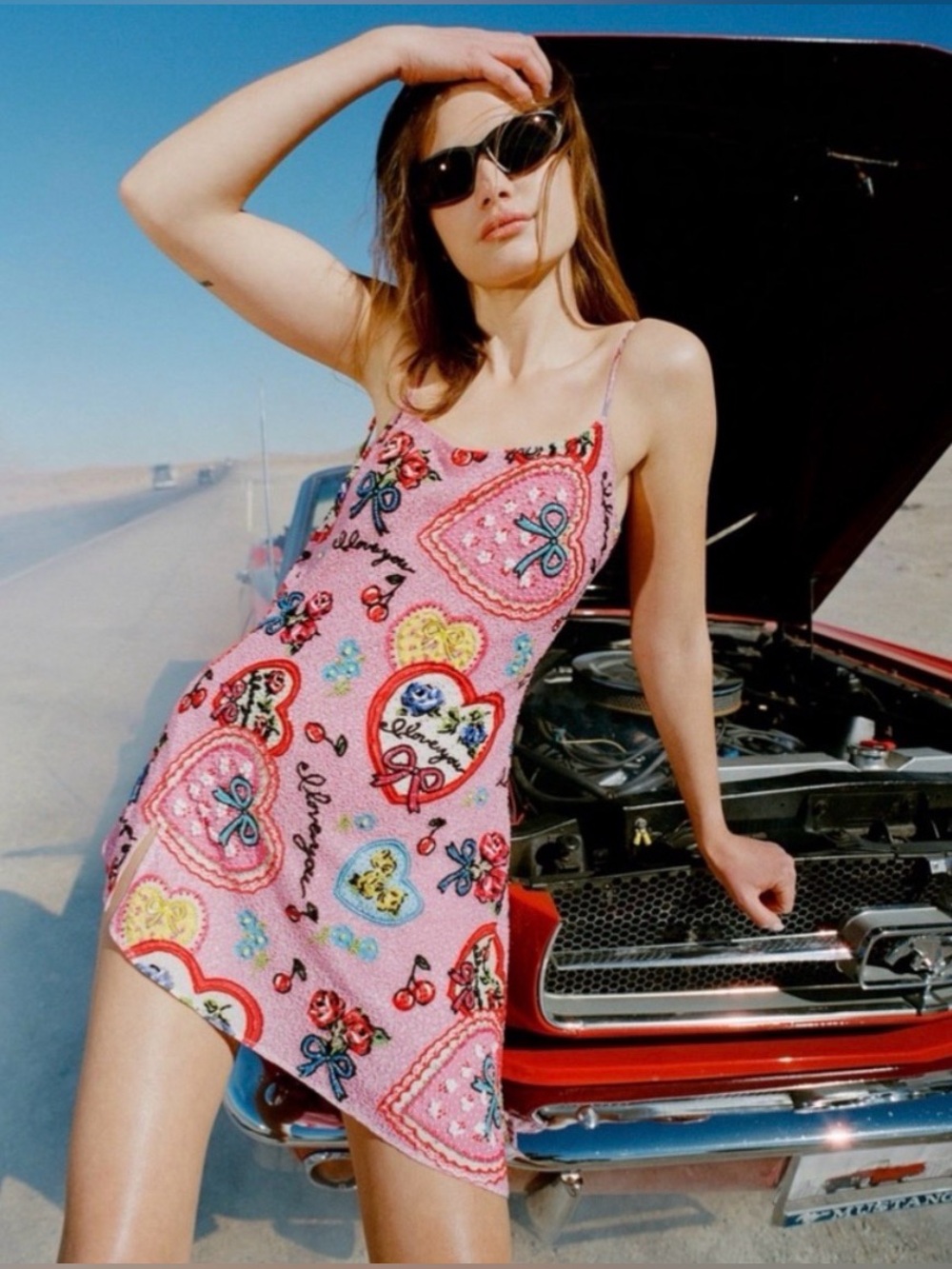 For Love And Lemons I Love You Beaded Mini Dress